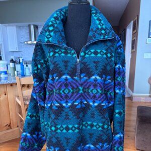 Eddie Bauer Fleece pullover. Purple, Blue, Green, Black.